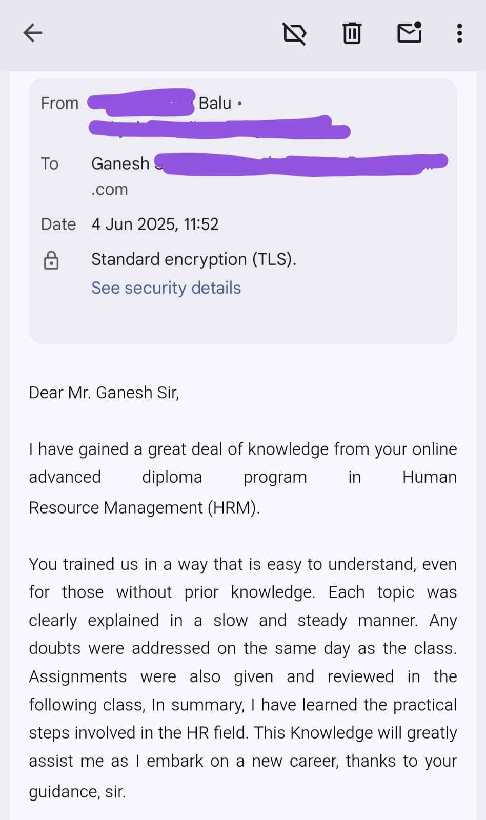 Student Testimonial